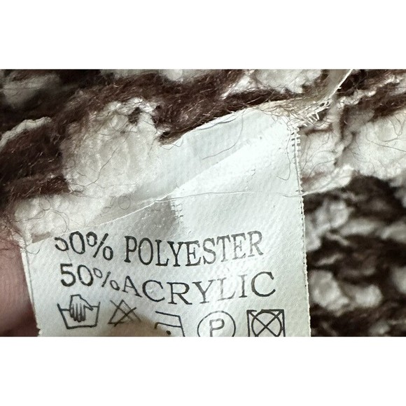 Come N See Brown White High Low Cardigan Button Front Chunky Knit Long Sweater - Picture 4 of 6